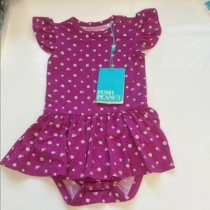 Posh Peanut Floral Purple Bodysuit